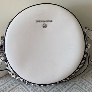 Michael Kors White Circular Crossbody Bag